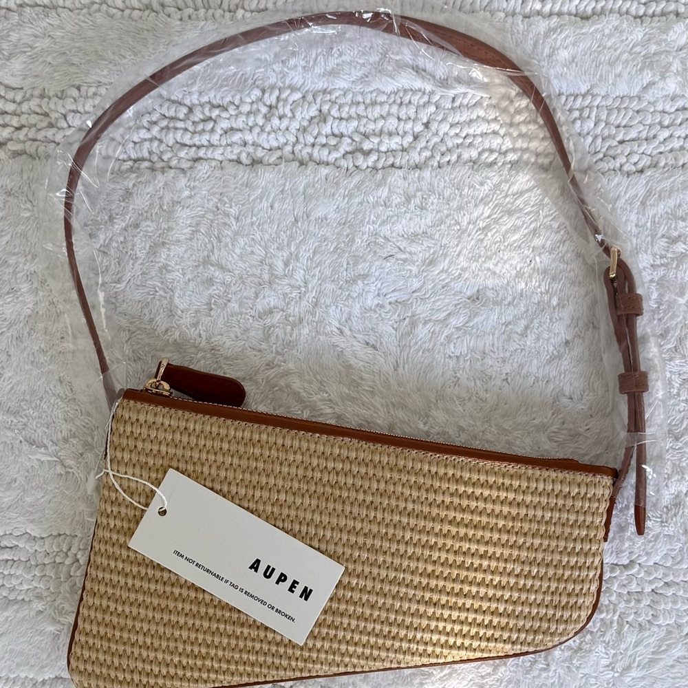 Aupen Natural Woven Shoulder Bag